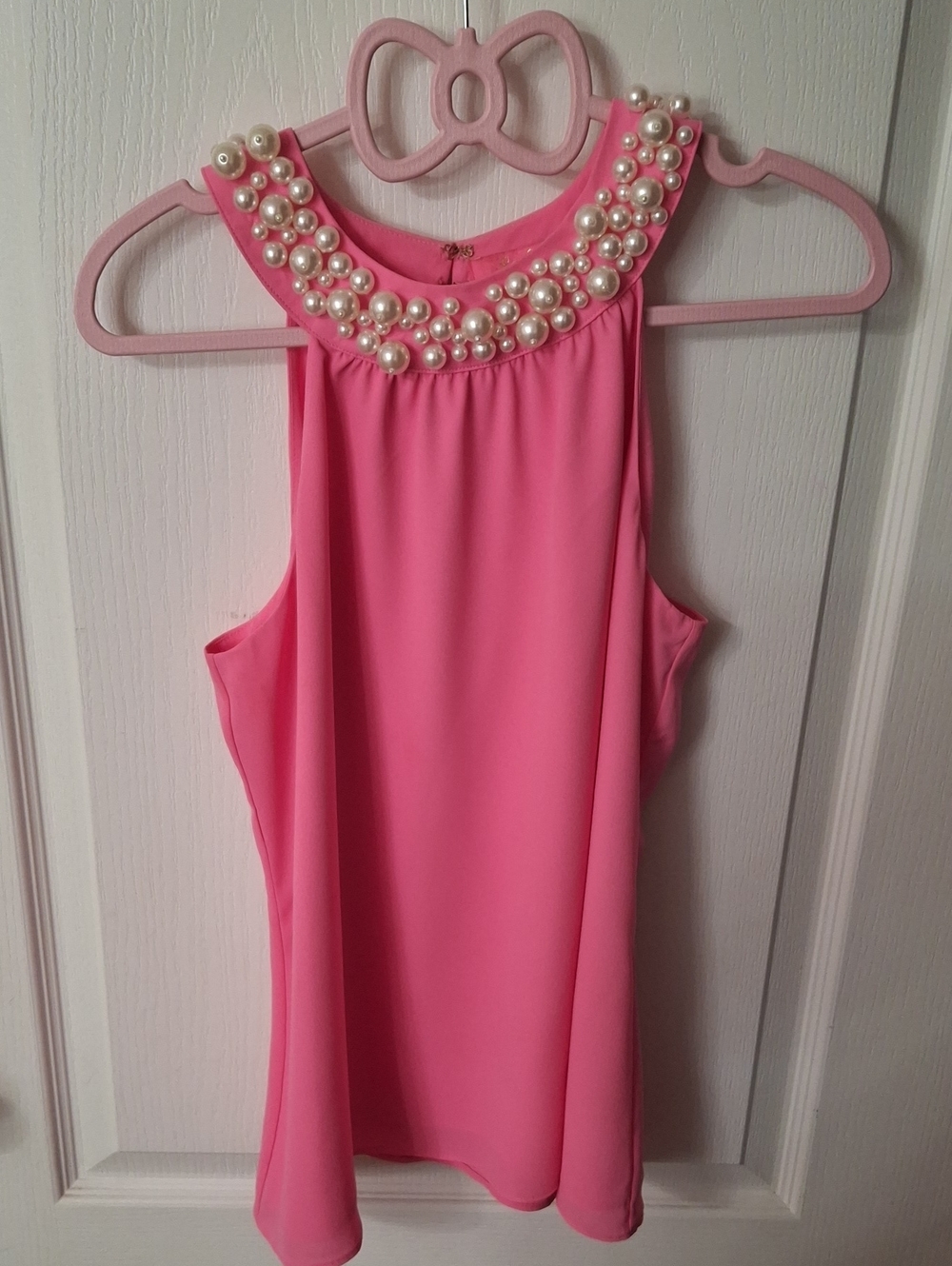 Lilly Pulitzer Pink Pearl Embellished Sleeveless Top